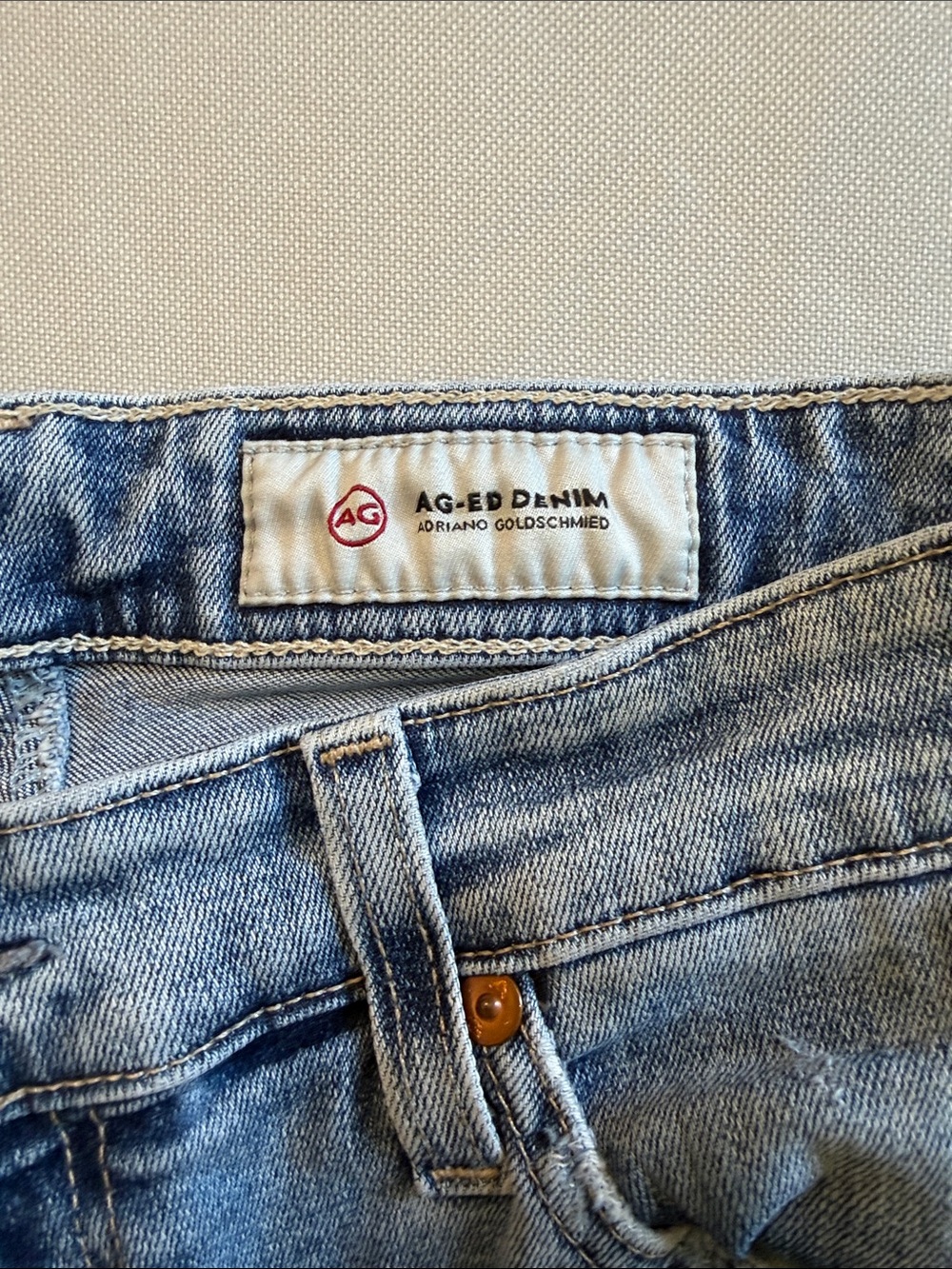 AG Adriano Goldschmied Light Blue Ag-Ed Mari Cropped High Rise Straight Jeans - Picture 3 of 9